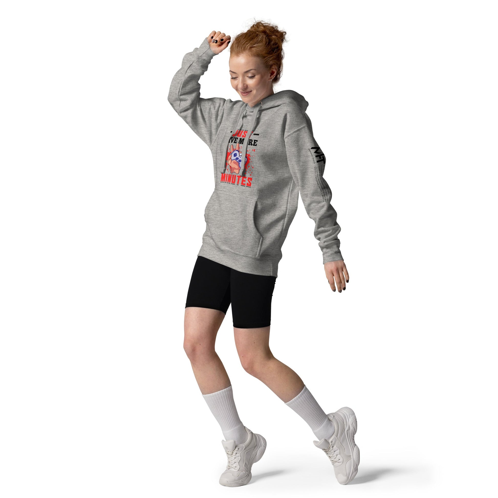 Just 5 more Minutes Rima in Dark Text - Unisex Hoodie by DarkByteGear