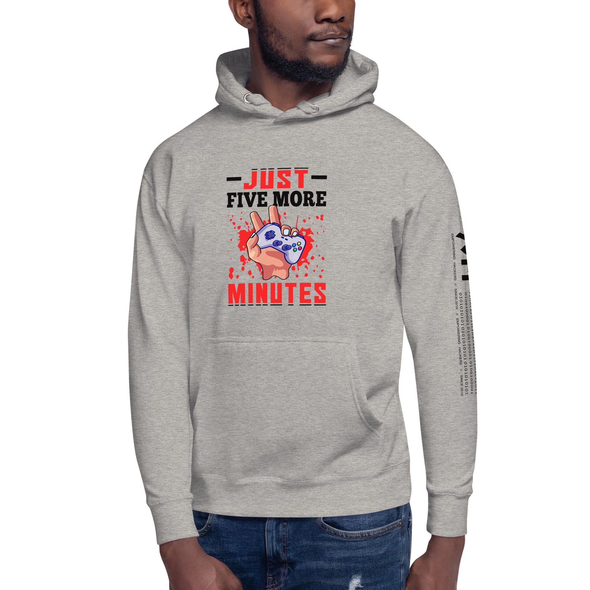 Just 5 more Minutes Rima in Dark Text - Unisex Hoodie by DarkByteGear