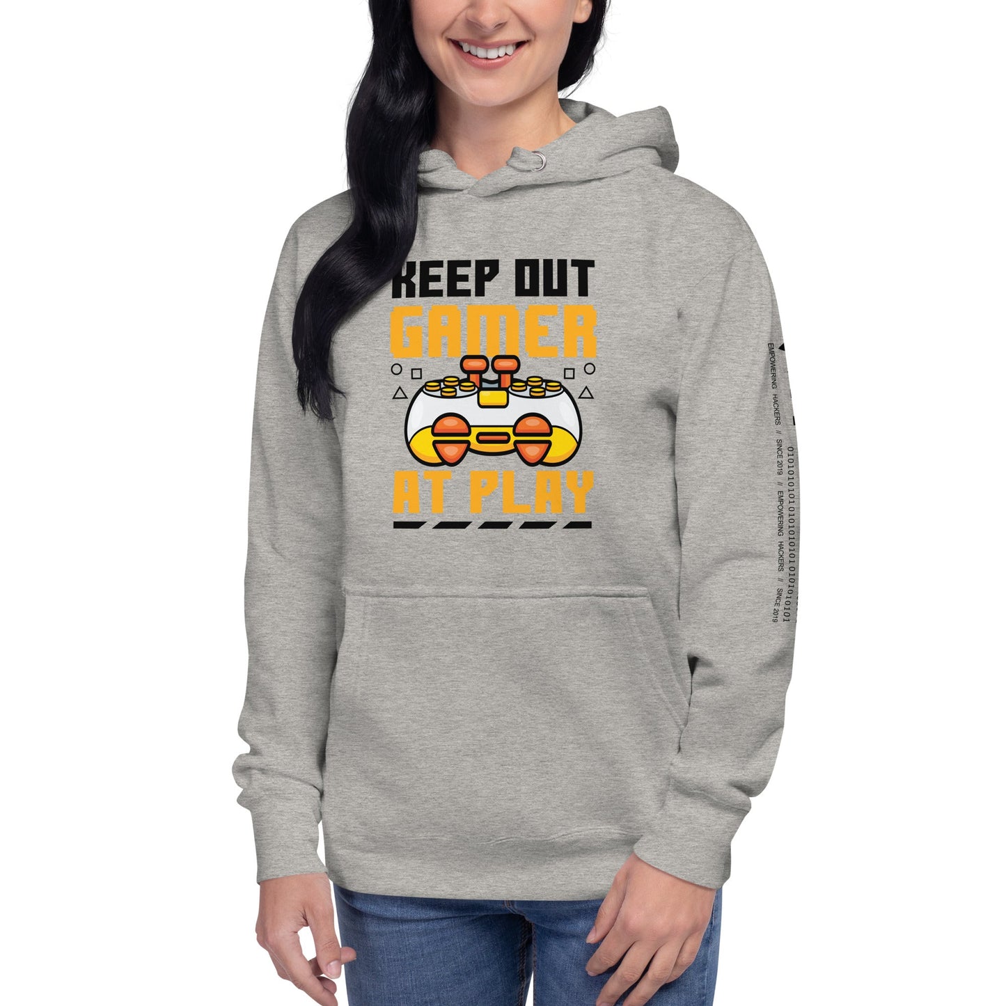 Keep Out Gamer At Play Rima 7 in Dark Text - Unisex Hoodie by DarkByteGear