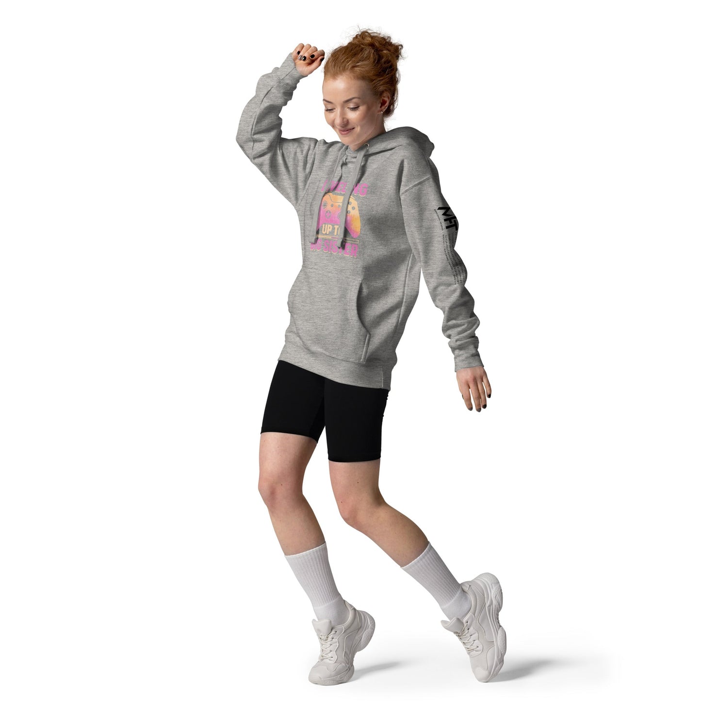 Levelling up to Big Sister for light color - Unisex Hoodie by DarkByteGear