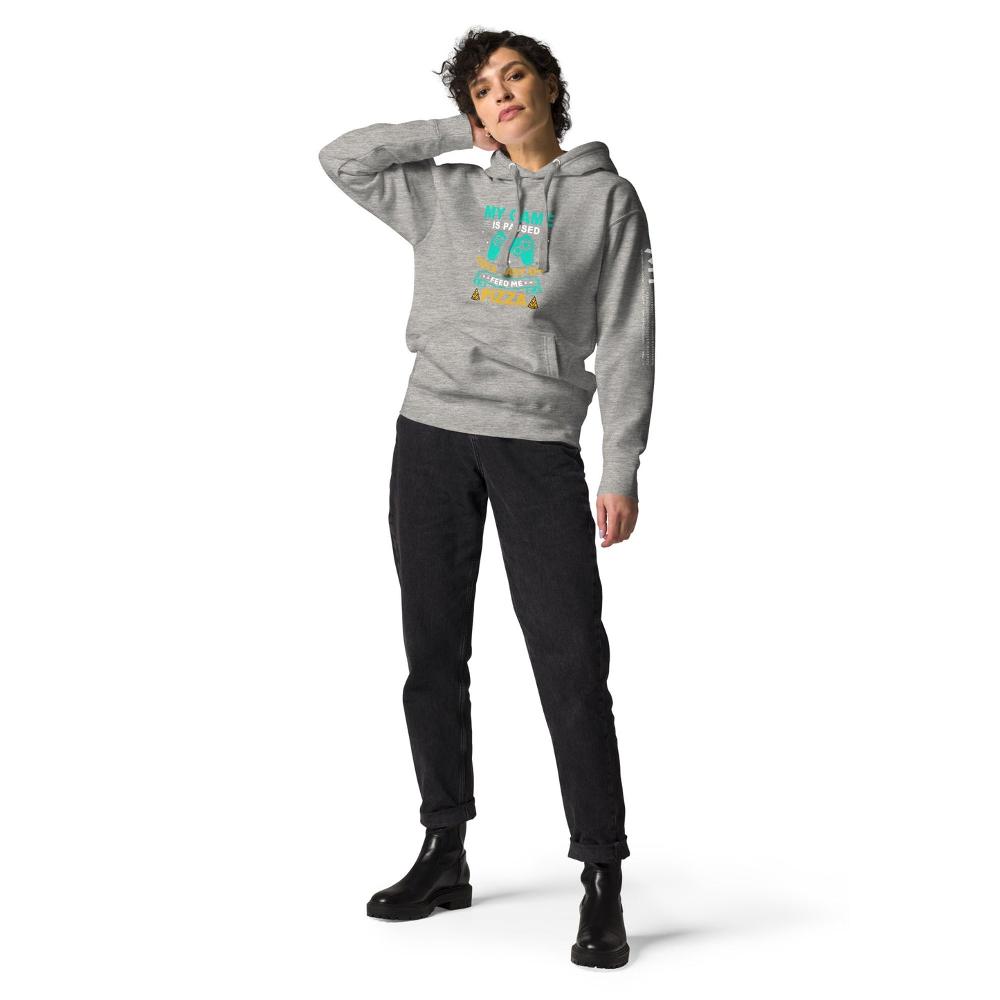 My Game is Paused, Talk Fast or Feed me Pizza - Unisex Hoodie by DarkByteGear