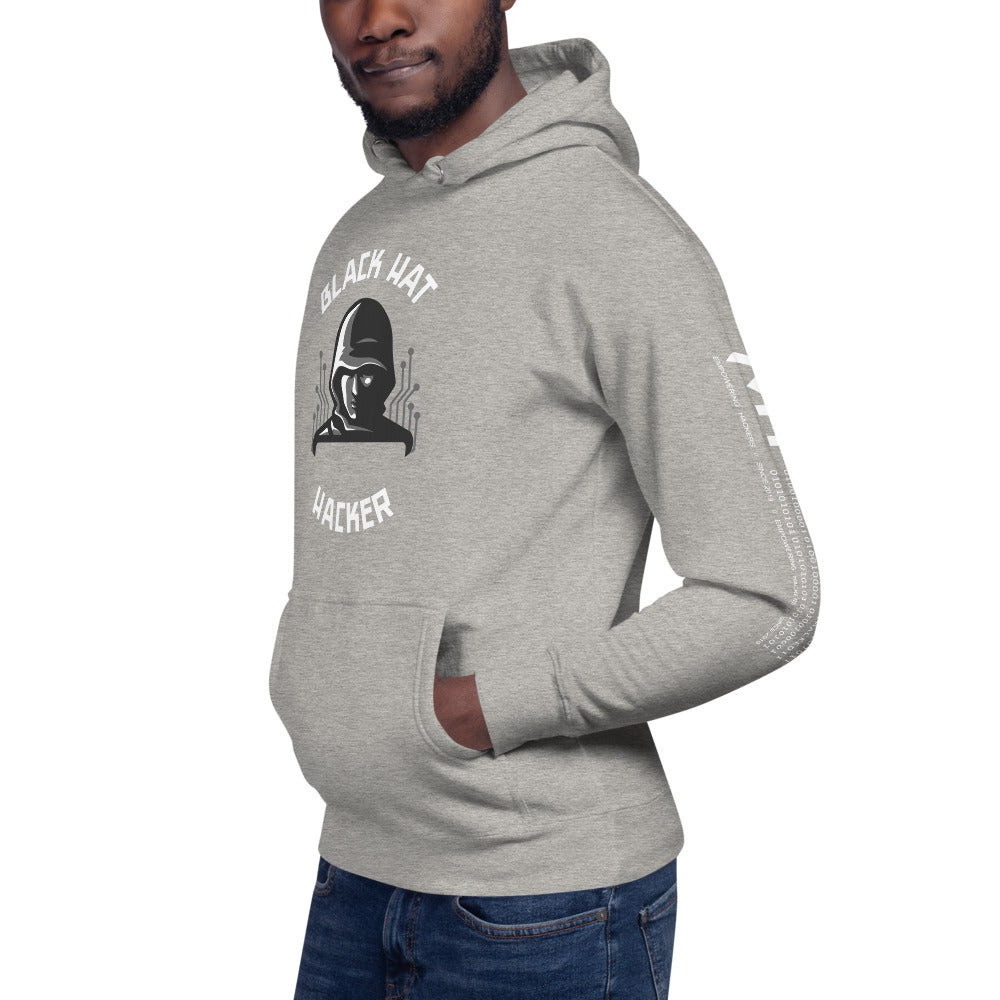 Black Hat Hacker - Unisex Hoodie (back print ) by DarkByteGear
