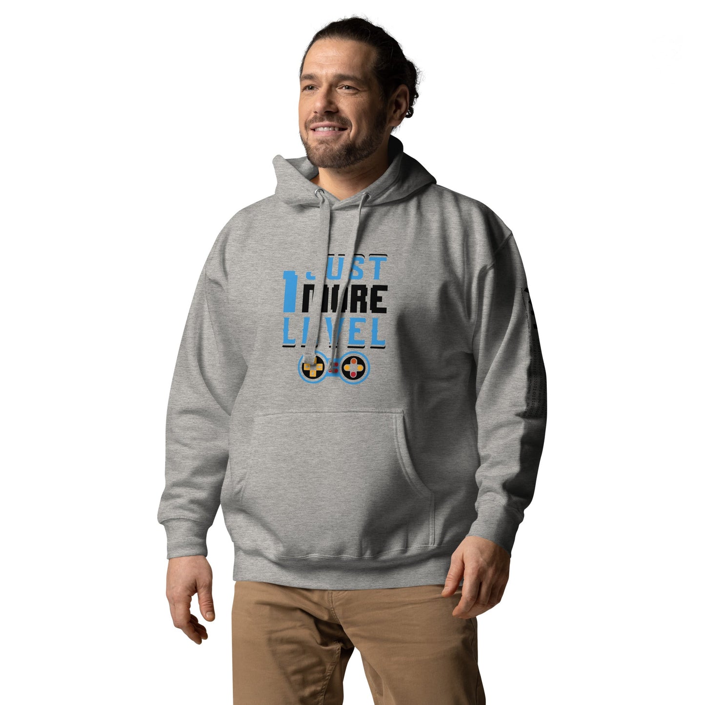 Just 1 More Level in Dark Text - Unisex Hoodie by DarkByteGear