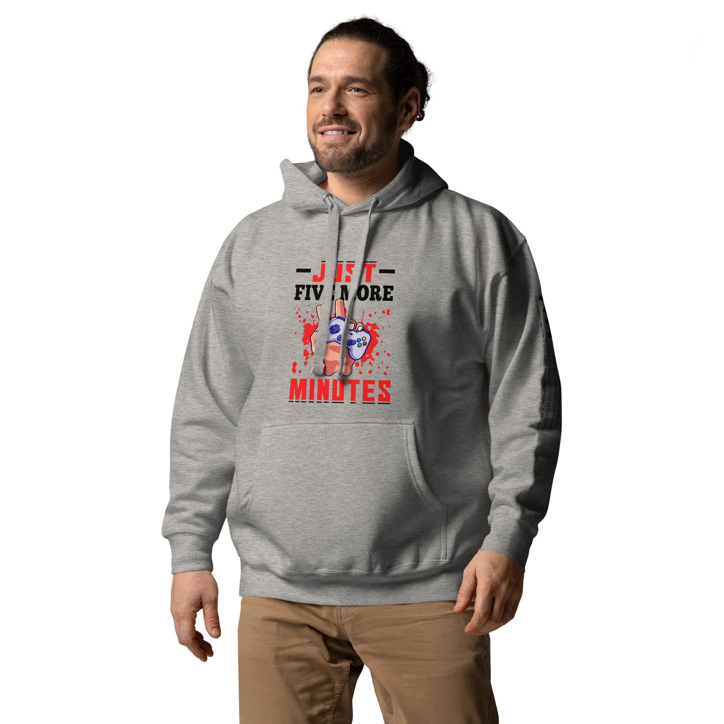 Just 5 more Minutes Rima in Dark Text - Unisex Hoodie by DarkByteGear