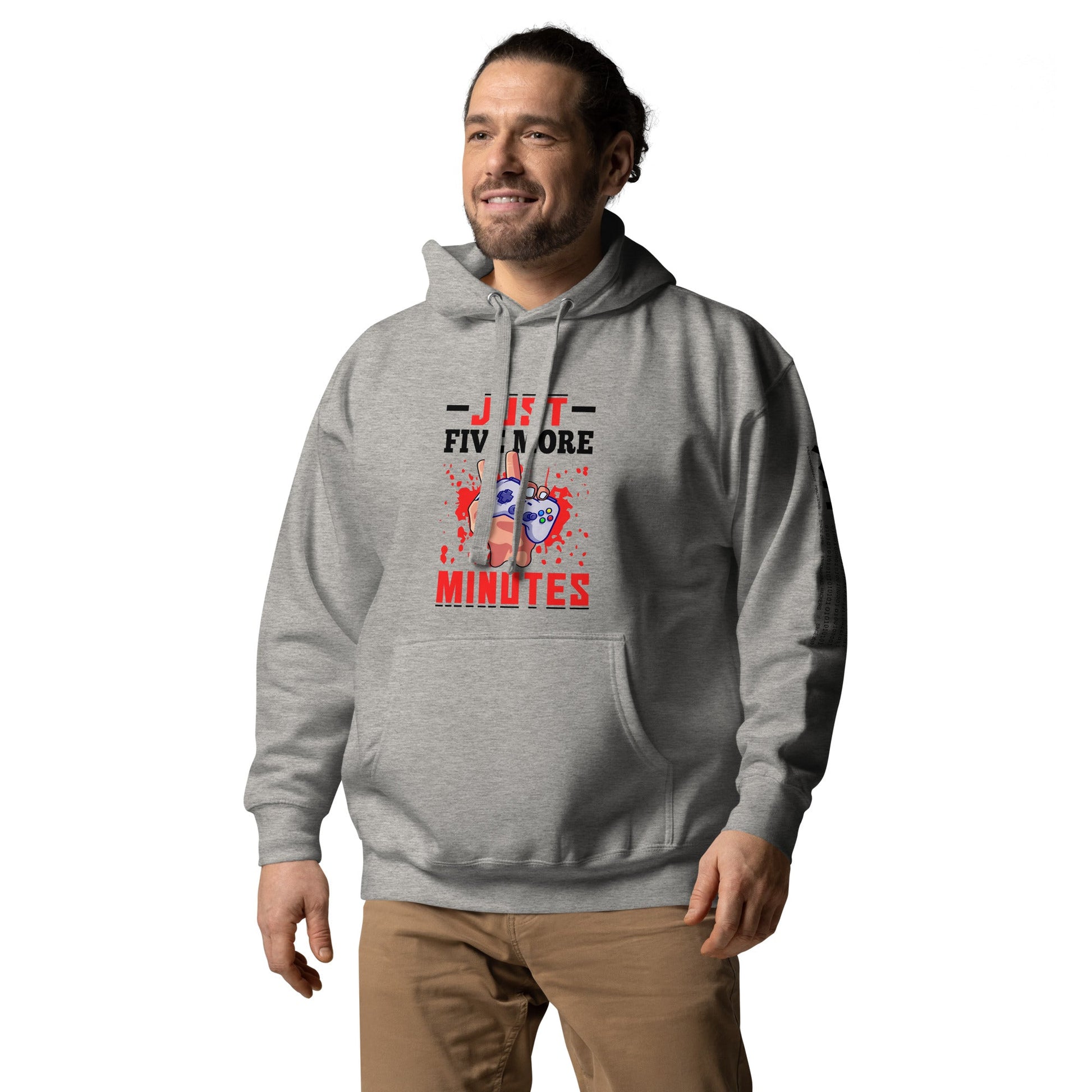 Just 5 more Minutes Rima in Dark Text - Unisex Hoodie by DarkByteGear