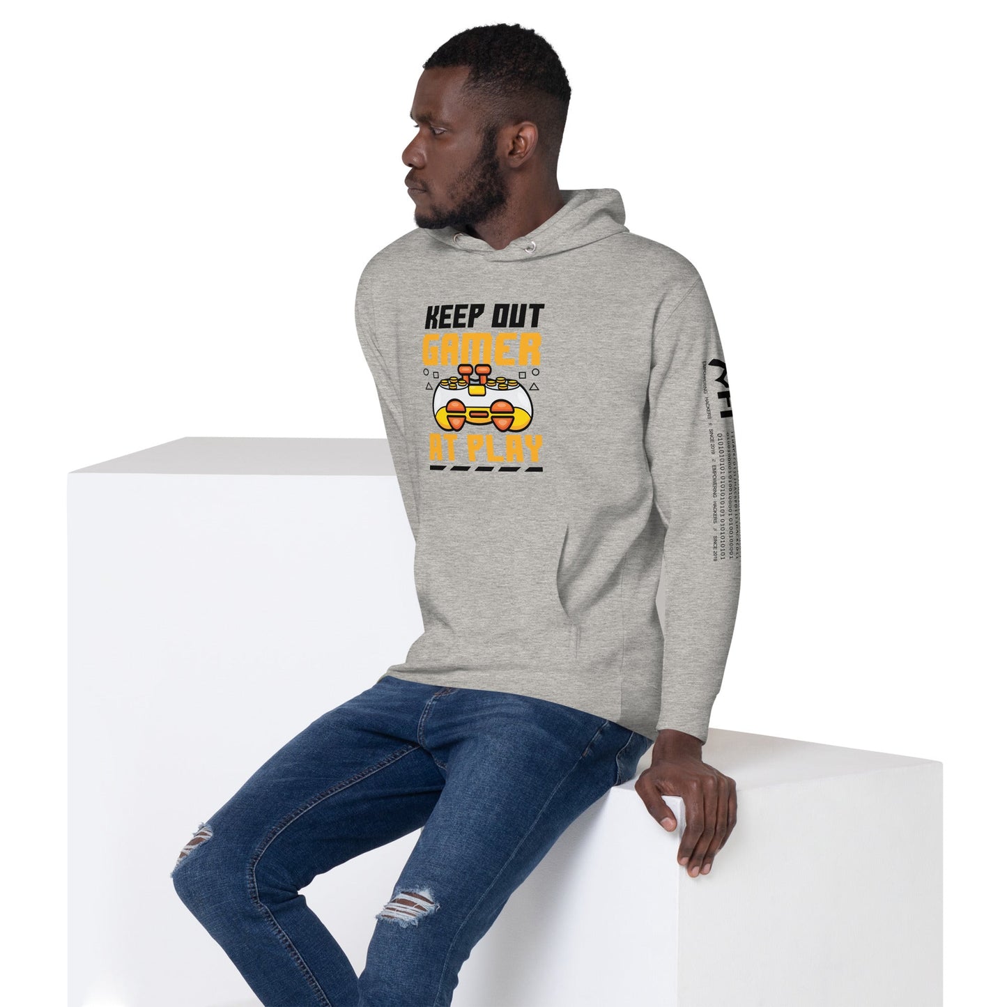 Keep Out Gamer At Play Rima 7 in Dark Text - Unisex Hoodie by DarkByteGear