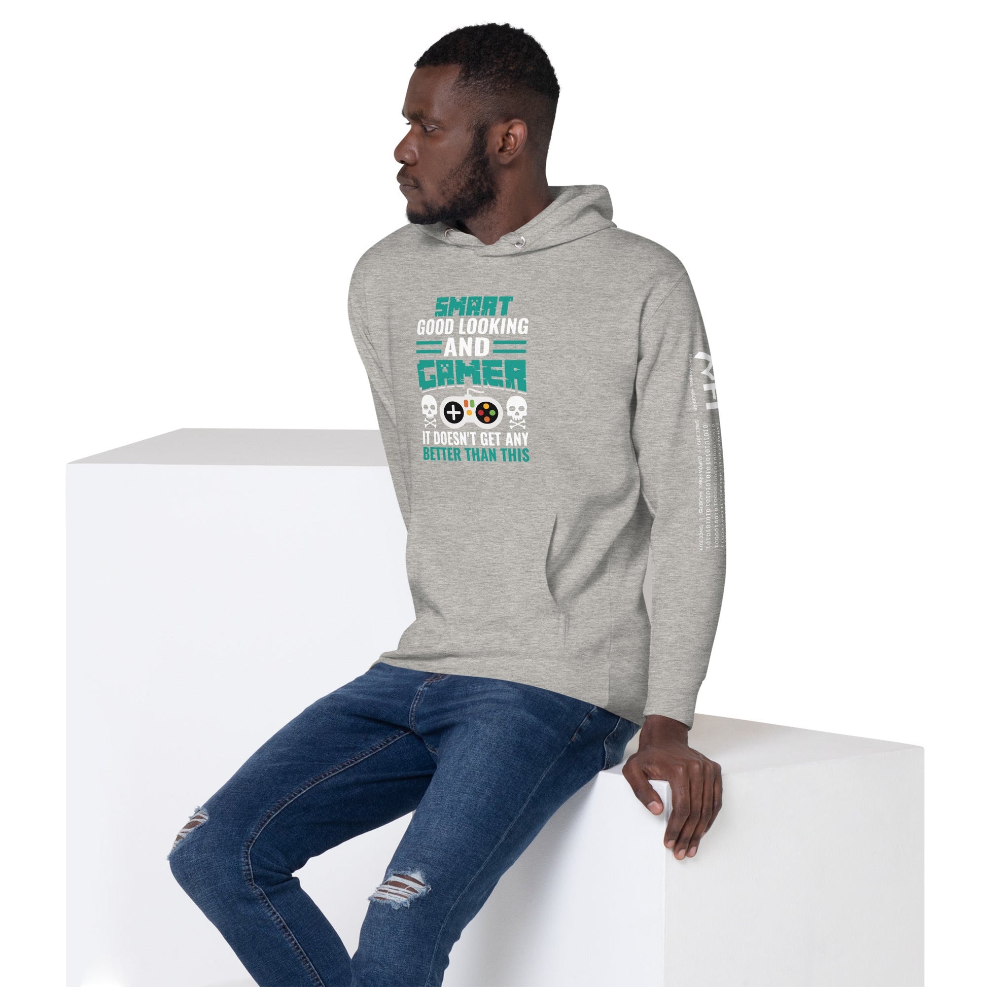 Smart Good Looking and Gamer; It Doesn't Get Any Better than this - Unisex Hoodie by DarkByteGear