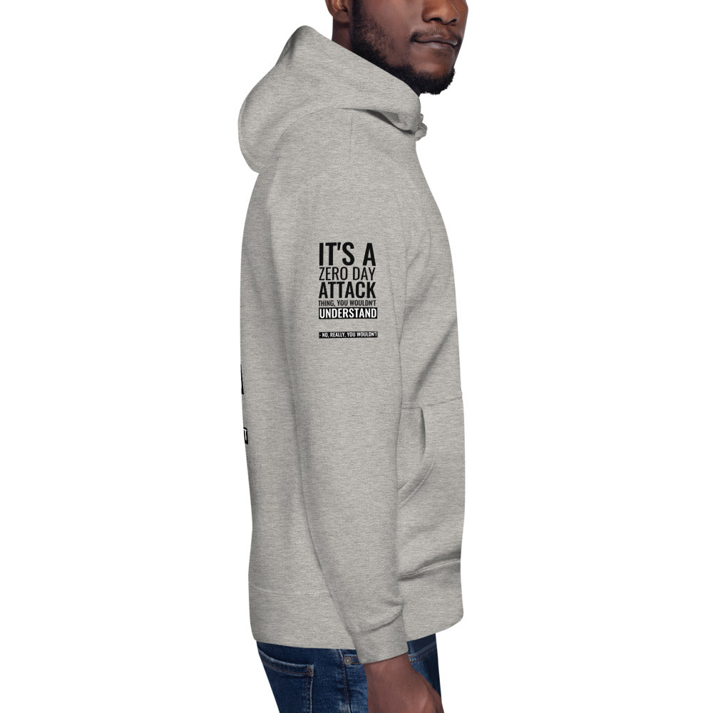 Its a 0 day attack - Unisex Hoodie (back print) by DarkByteGear