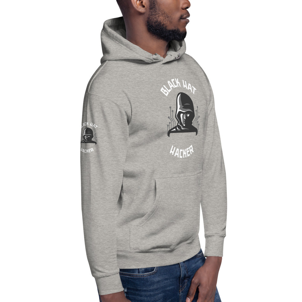 Black Hat Hacker - Unisex Hoodie (back print ) by DarkByteGear