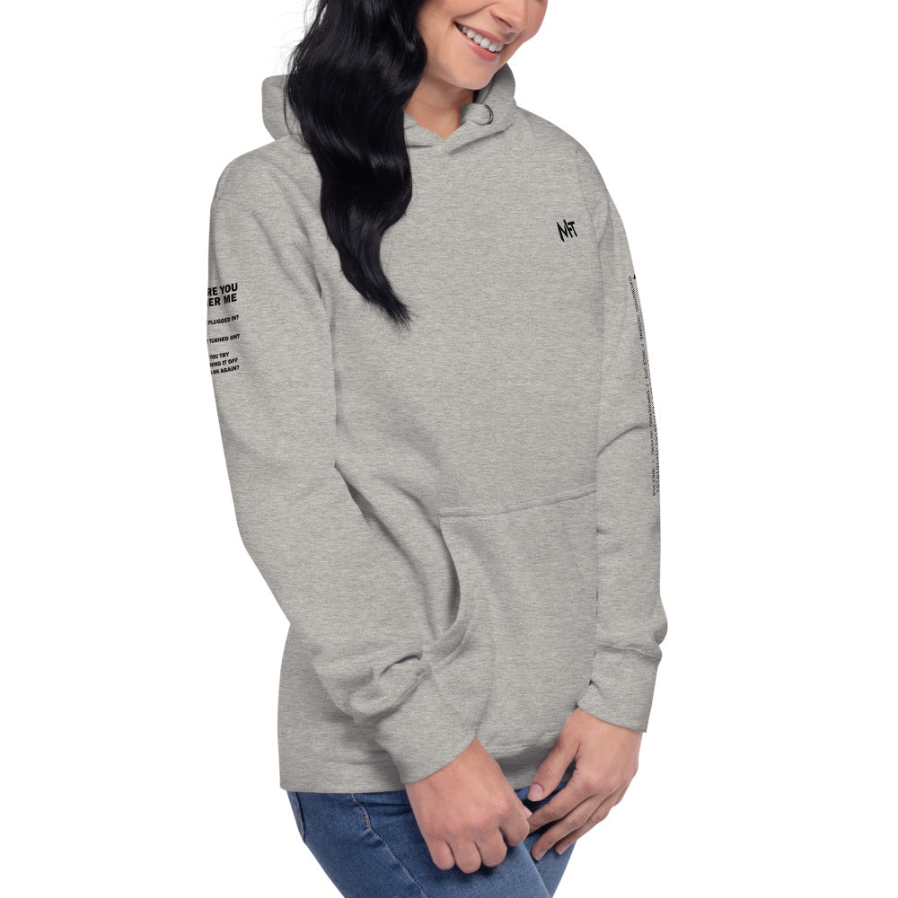 Before you bother me - Unisex Hoodie (back print) by DarkByteGear
