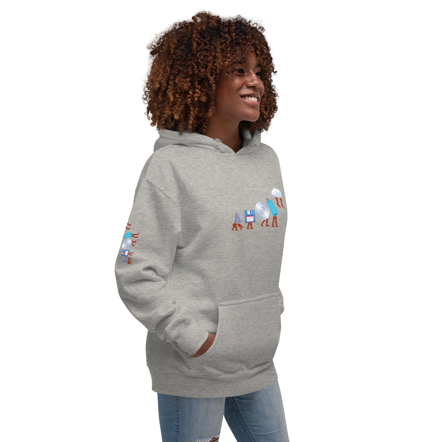 Evolution of data storage - Unisex Hoodie by DarkByteGear