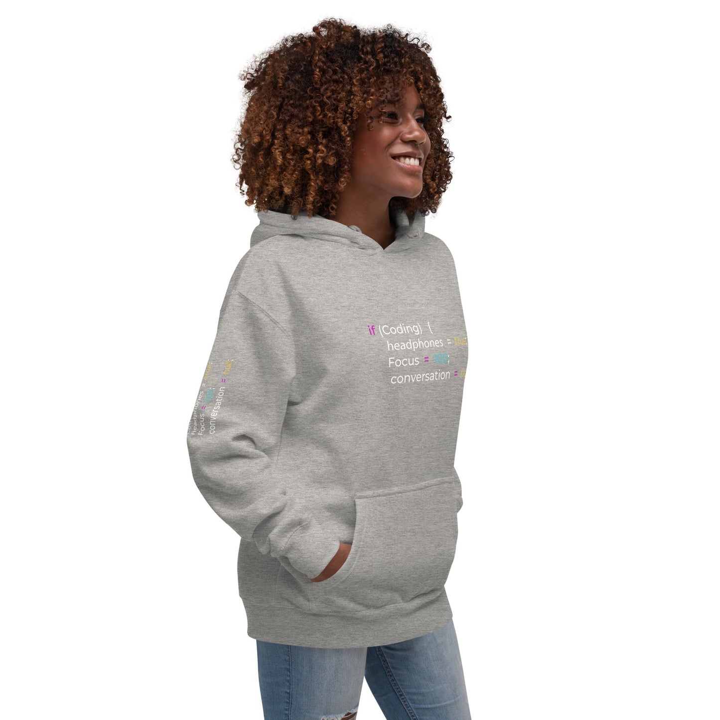 If coding headphones true focus 100 conversation null - Unisex Hoodie by DarkByteGear