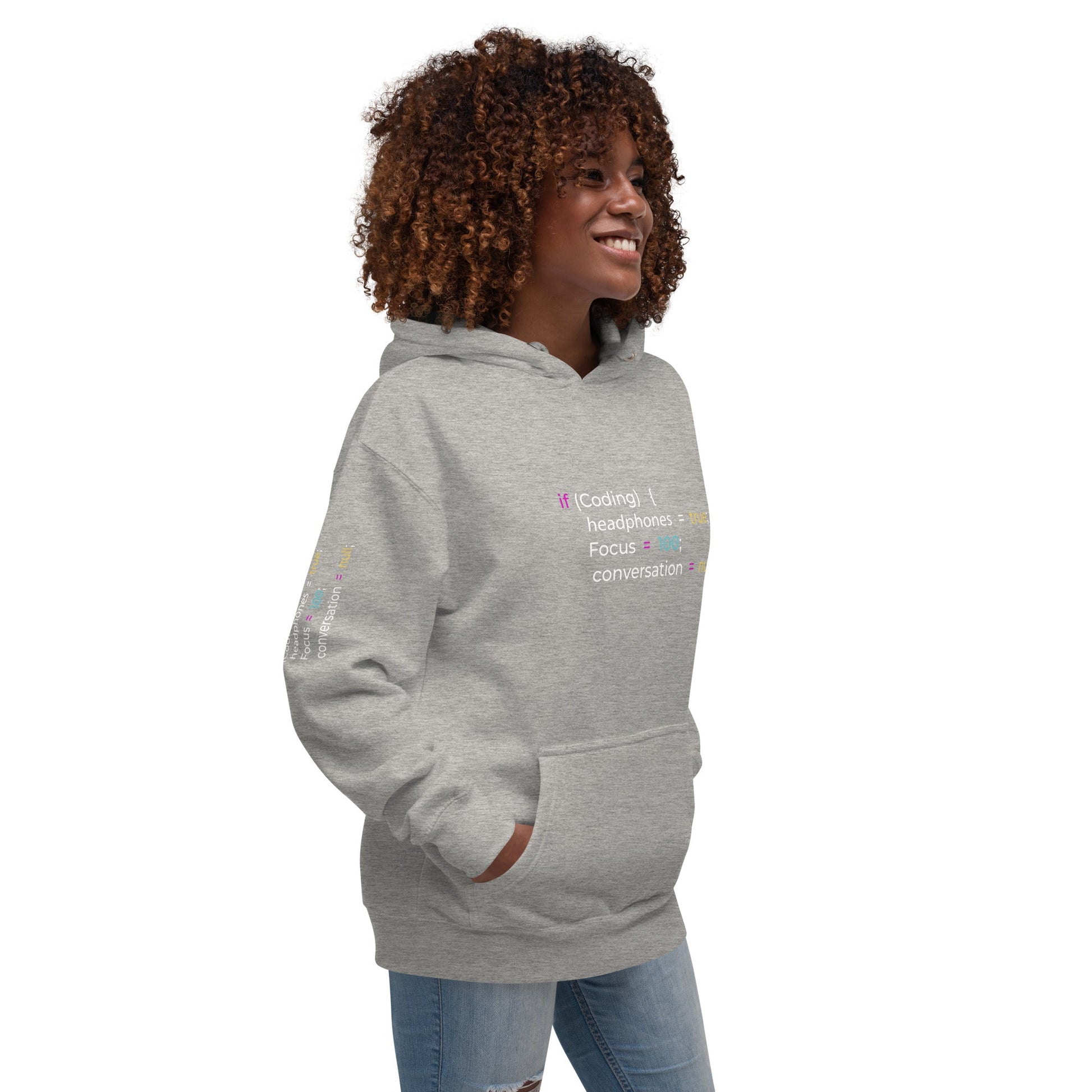 If coding headphones true focus 100 conversation null - Unisex Hoodie by DarkByteGear