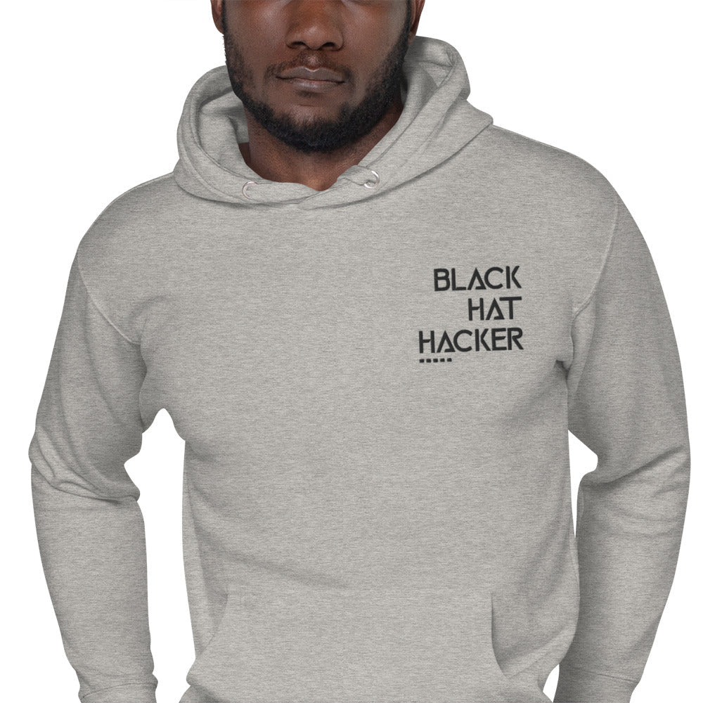 Black Hat Hacker - Unisex Hoodie (embroidery) by DarkByteGear