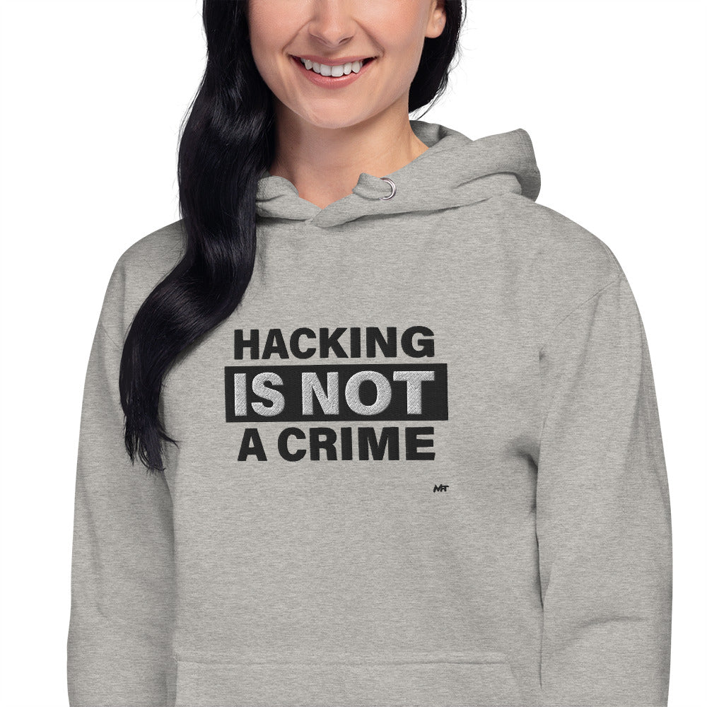 Hacking is not a crime - Unisex Hoodie (embroidered) by DarkByteGear
