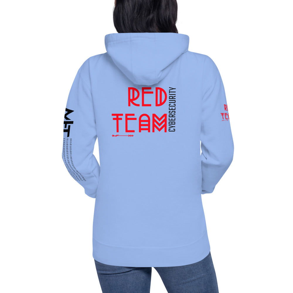 Cyber Security Red Team v5 - Unisex Hoodie (back print) by DarkByteGear