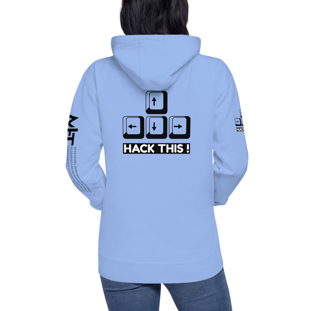 Hack this - Unisex Hoodie (back print) by DarkByteGear