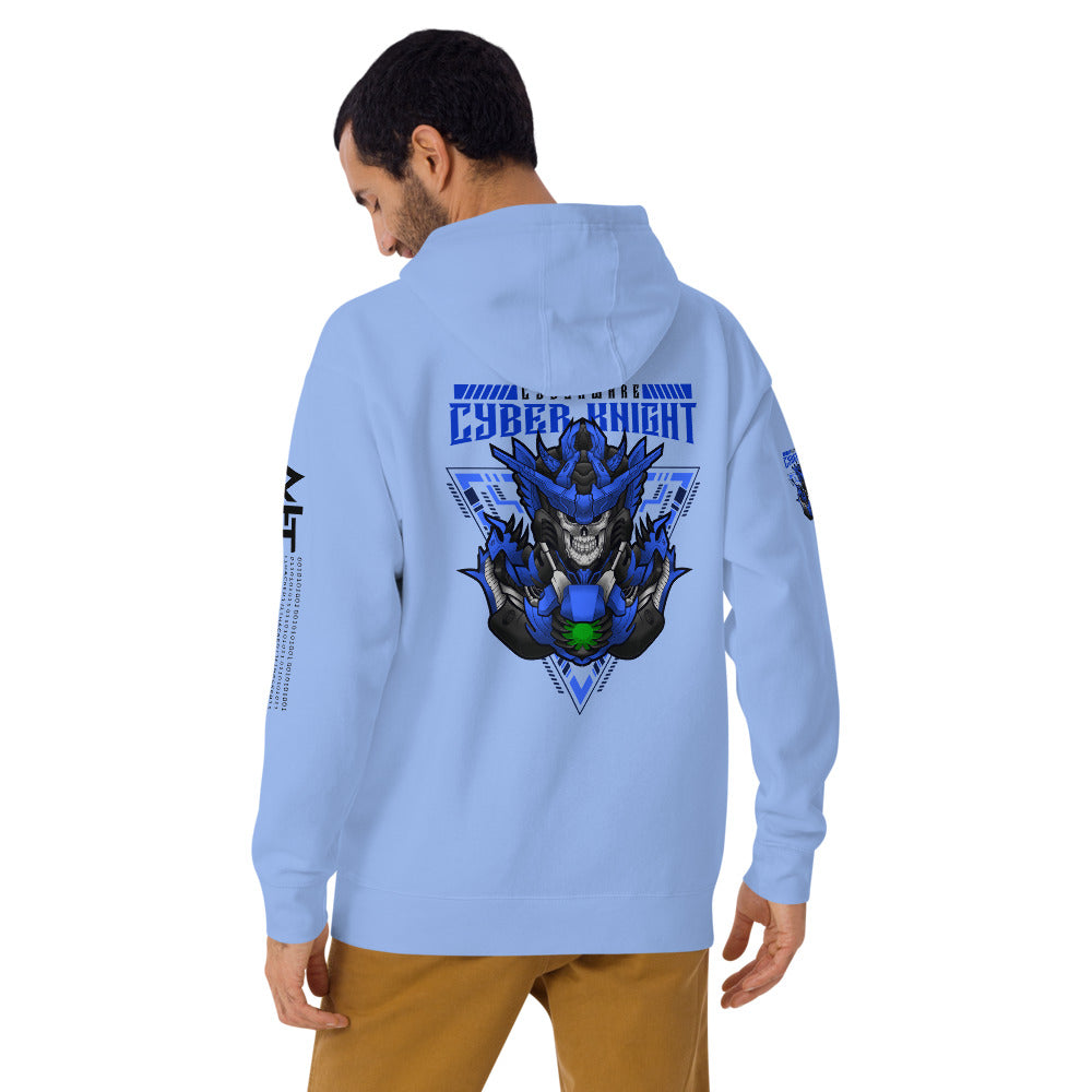 Cyberware Cyber knight - Unisex Hoodie (back print) by DarkByteGear