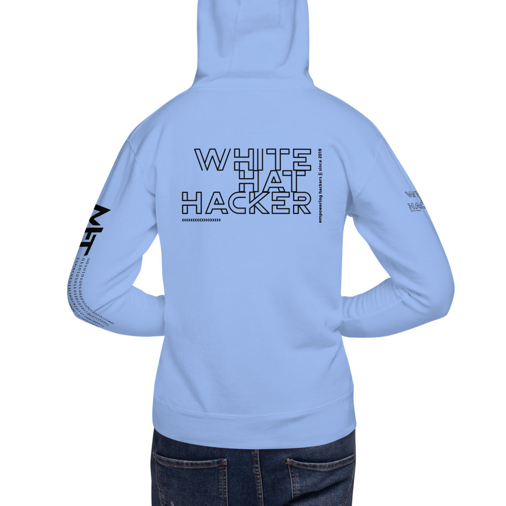 White hat hacker - Unisex Hoodie (back print) by DarkByteGear