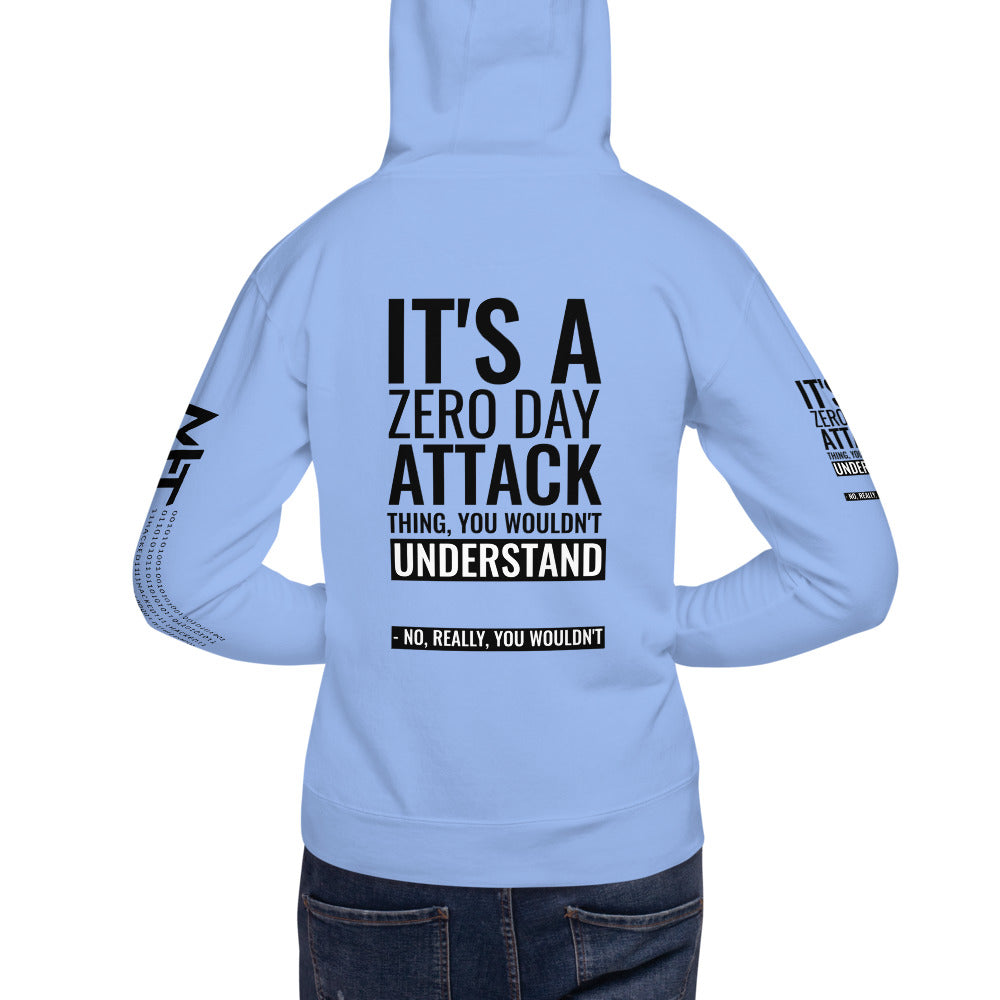 Its a 0 day attack - Unisex Hoodie (back print) by DarkByteGear