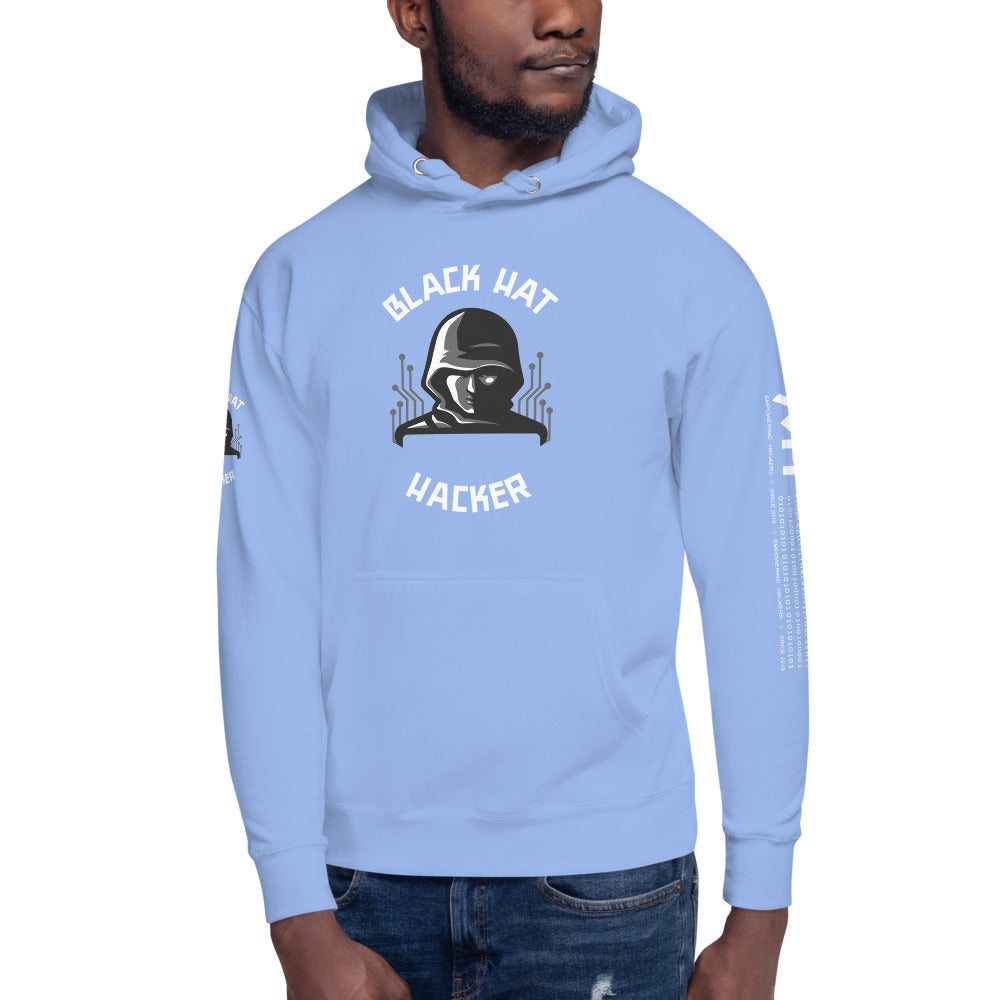 Black Hat Hacker - Unisex Hoodie (back print ) by DarkByteGear