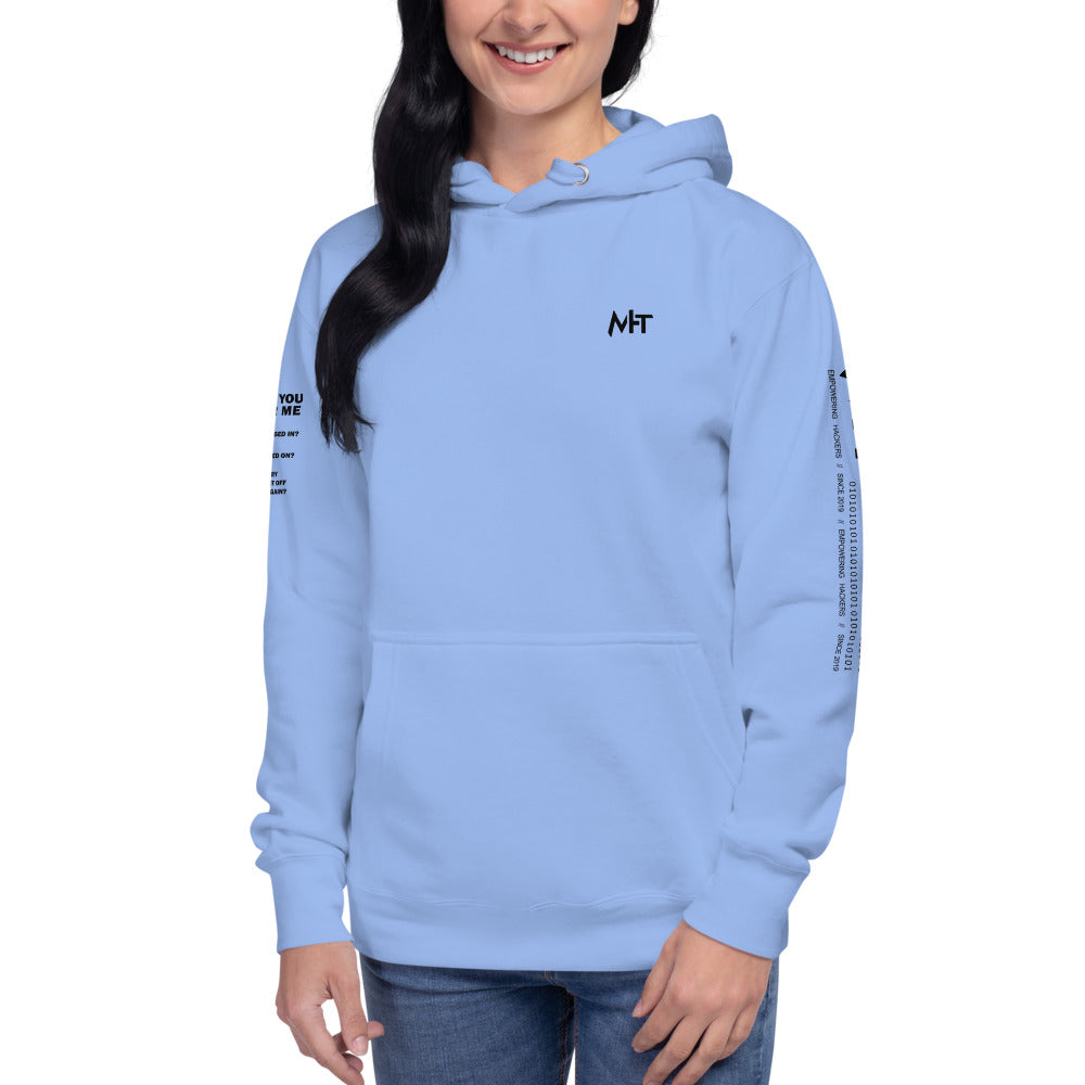 Before you bother me - Unisex Hoodie (back print) by DarkByteGear
