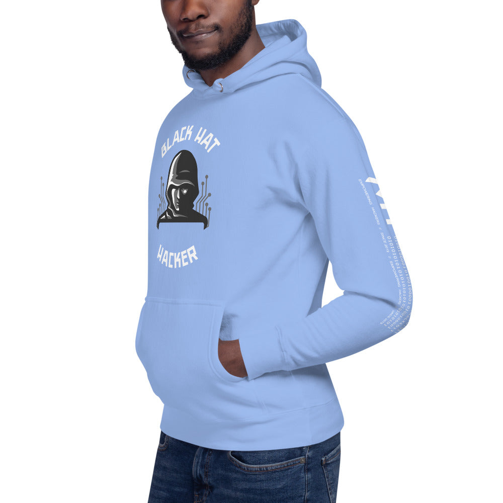 Black Hat Hacker - Unisex Hoodie (back print ) by DarkByteGear