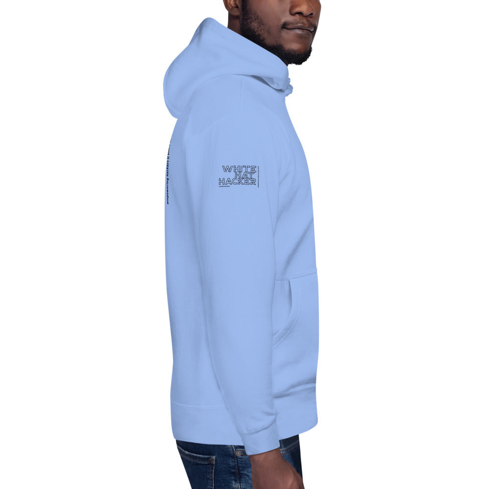 White hat hacker - Unisex Hoodie (back print) by DarkByteGear