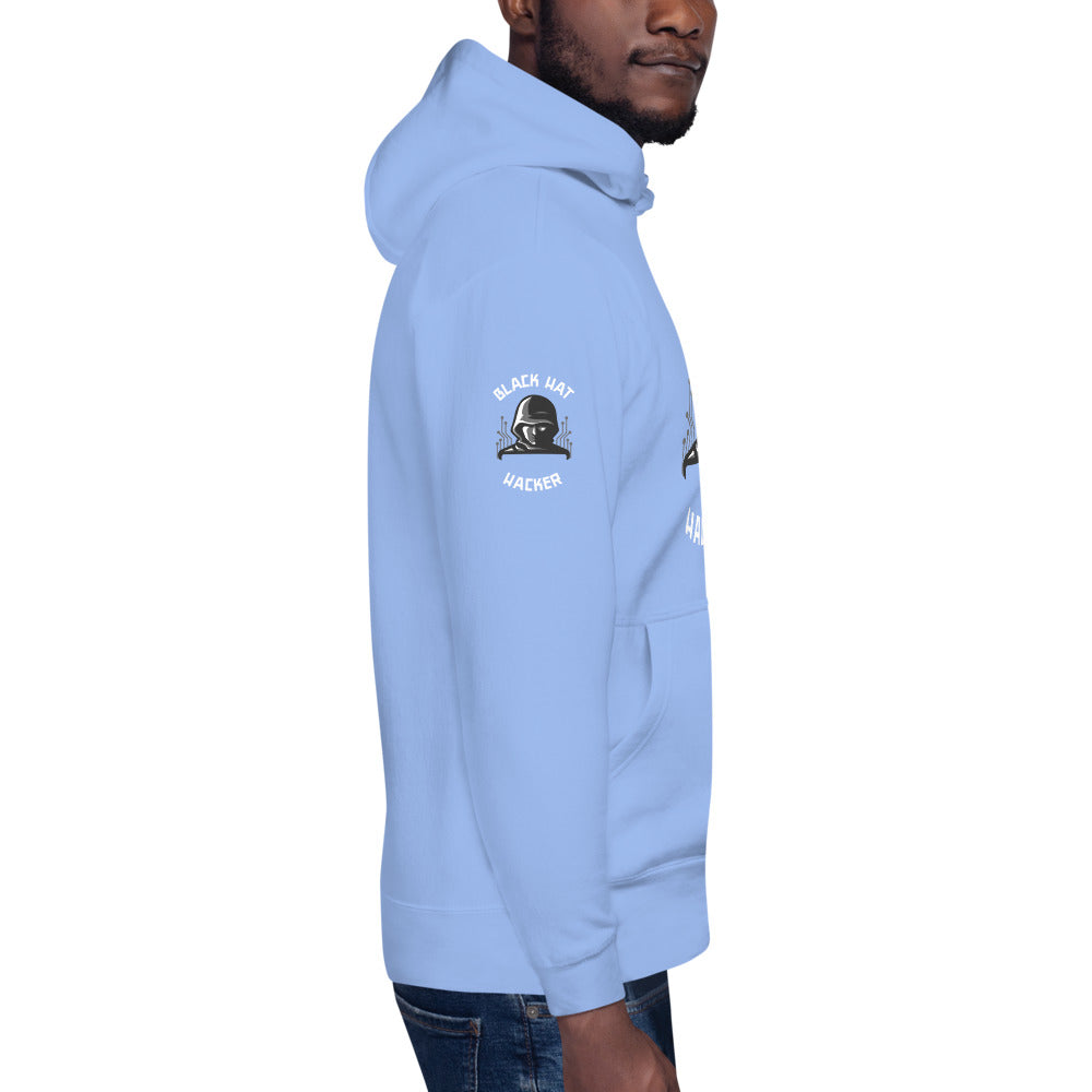Black Hat Hacker - Unisex Hoodie (back print ) by DarkByteGear