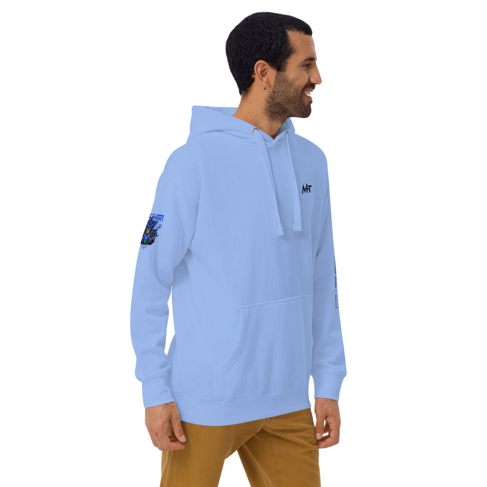 Cyberware Cyber knight - Unisex Hoodie (back print) by DarkByteGear