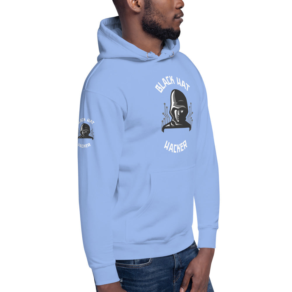 Black Hat Hacker - Unisex Hoodie (back print ) by DarkByteGear