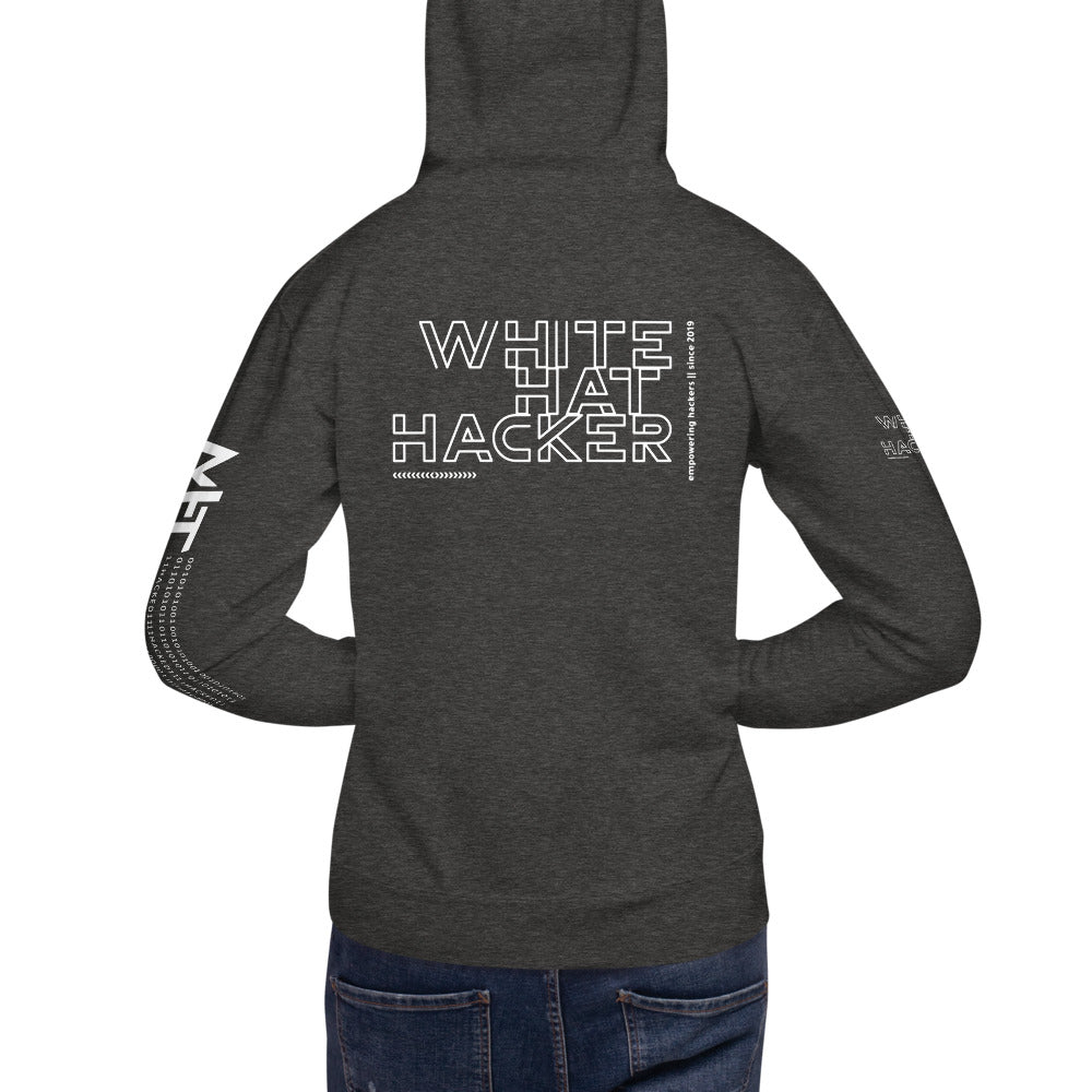 White hat hacker - Unisex Hoodie (back print) by DarkByteGear
