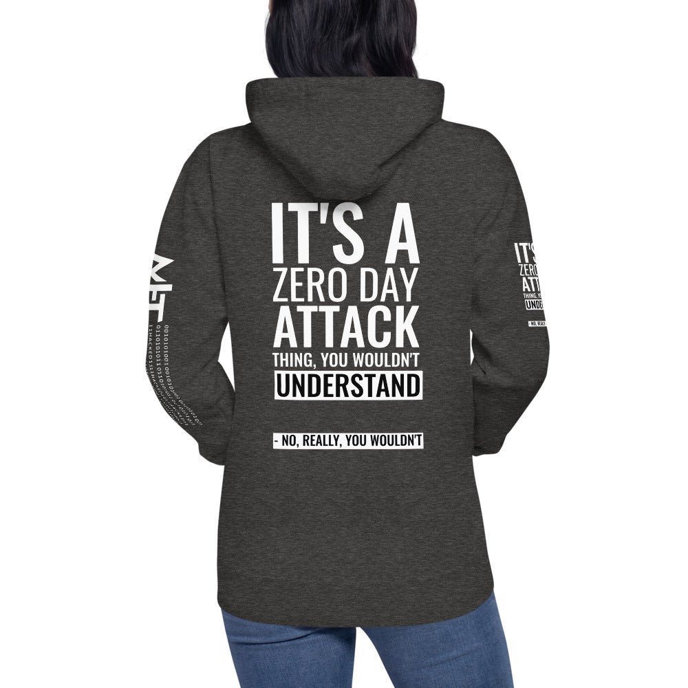 Its a 0 day attack - Unisex Hoodie (back print) by DarkByteGear