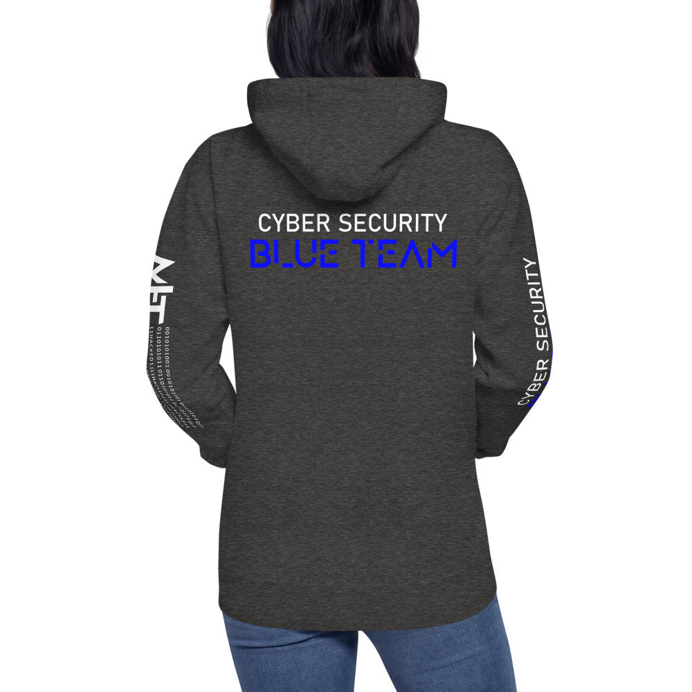 Cybersecurity Blue Team v4 - Unisex Hoodie (back print) by DarkByteGear