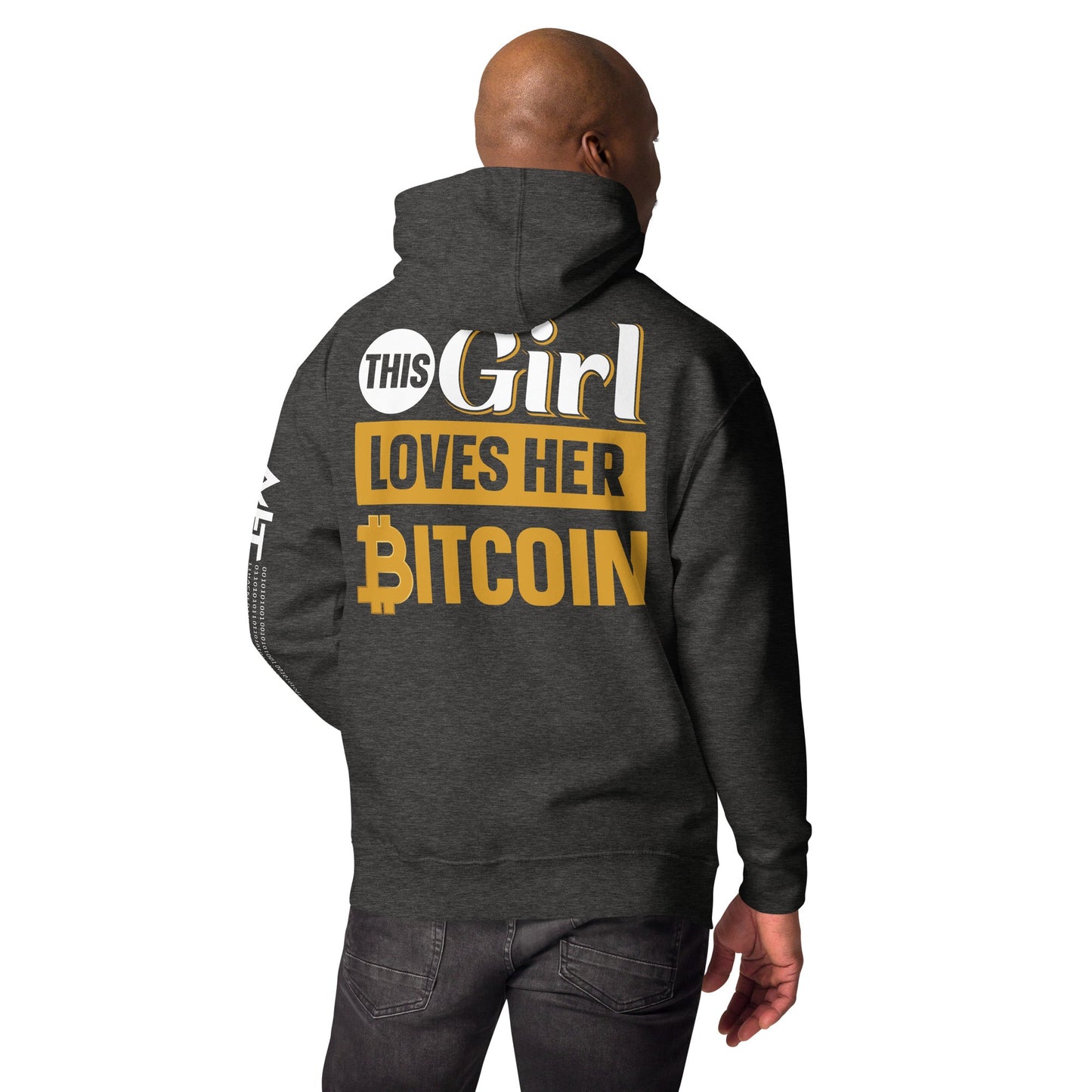 This Girl love her Bitcoin Unisex Hoodie ( Back Print ) by DarkByteGear