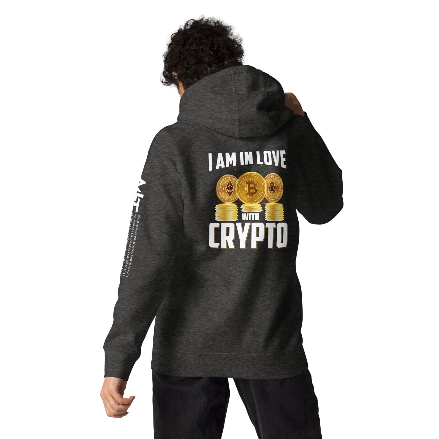 I am in love with Crypto Unisex Hoodie ( Back Print ) by DarkByteGear