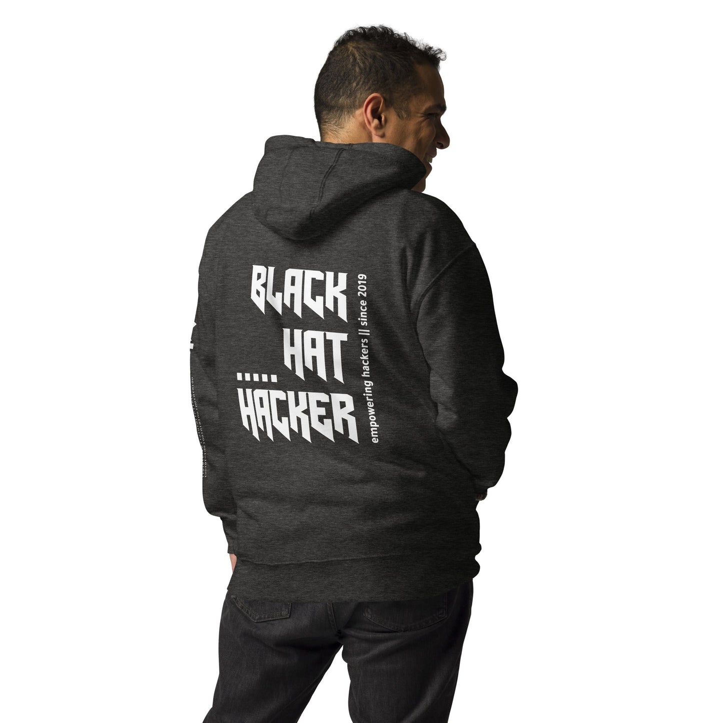 Black Hat Hacker V14 Unisex Hoodie ( Back Print ) by DarkByteGear