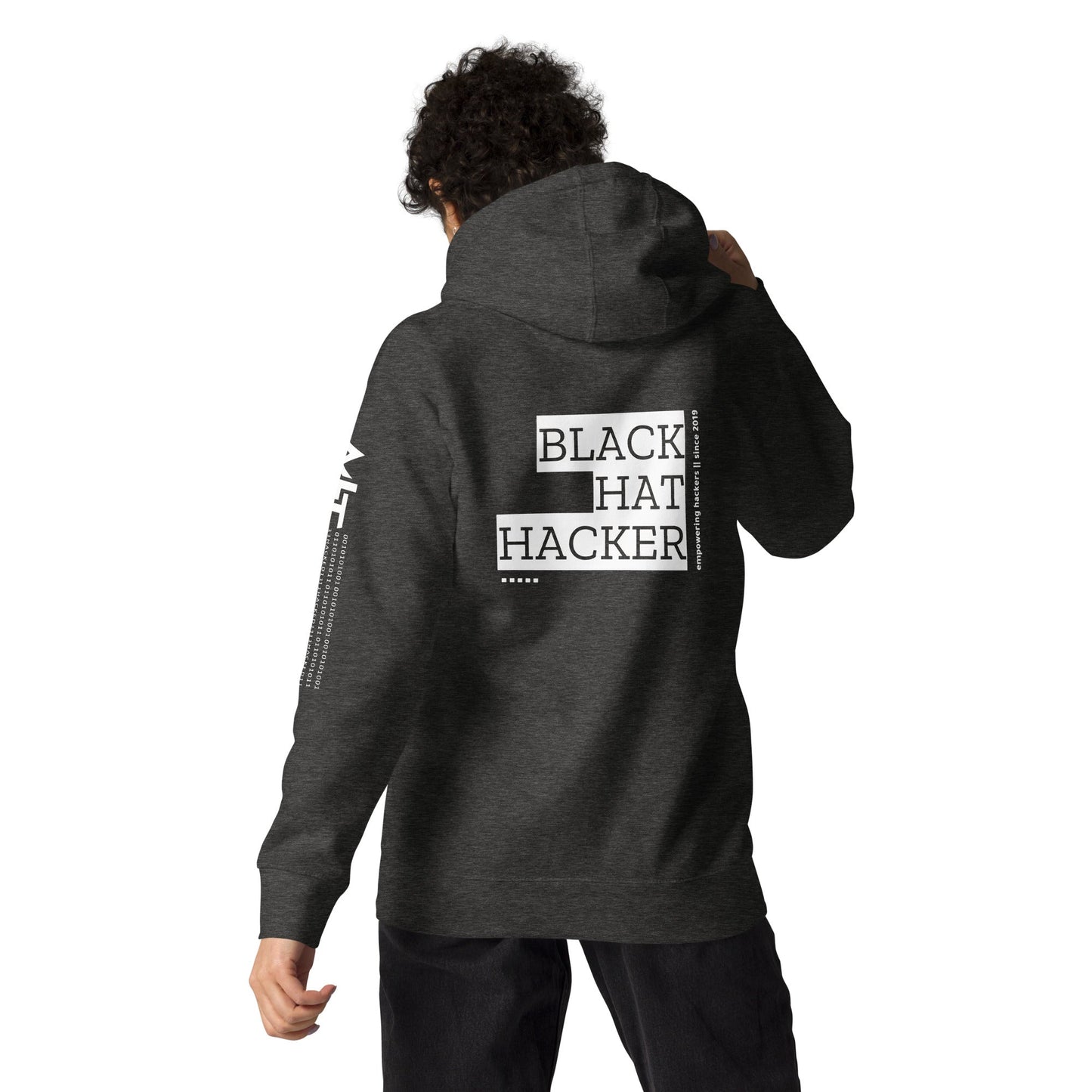 Black Hat Hacker V9 Unisex Hoodie ( Back Print ) by DarkByteGear