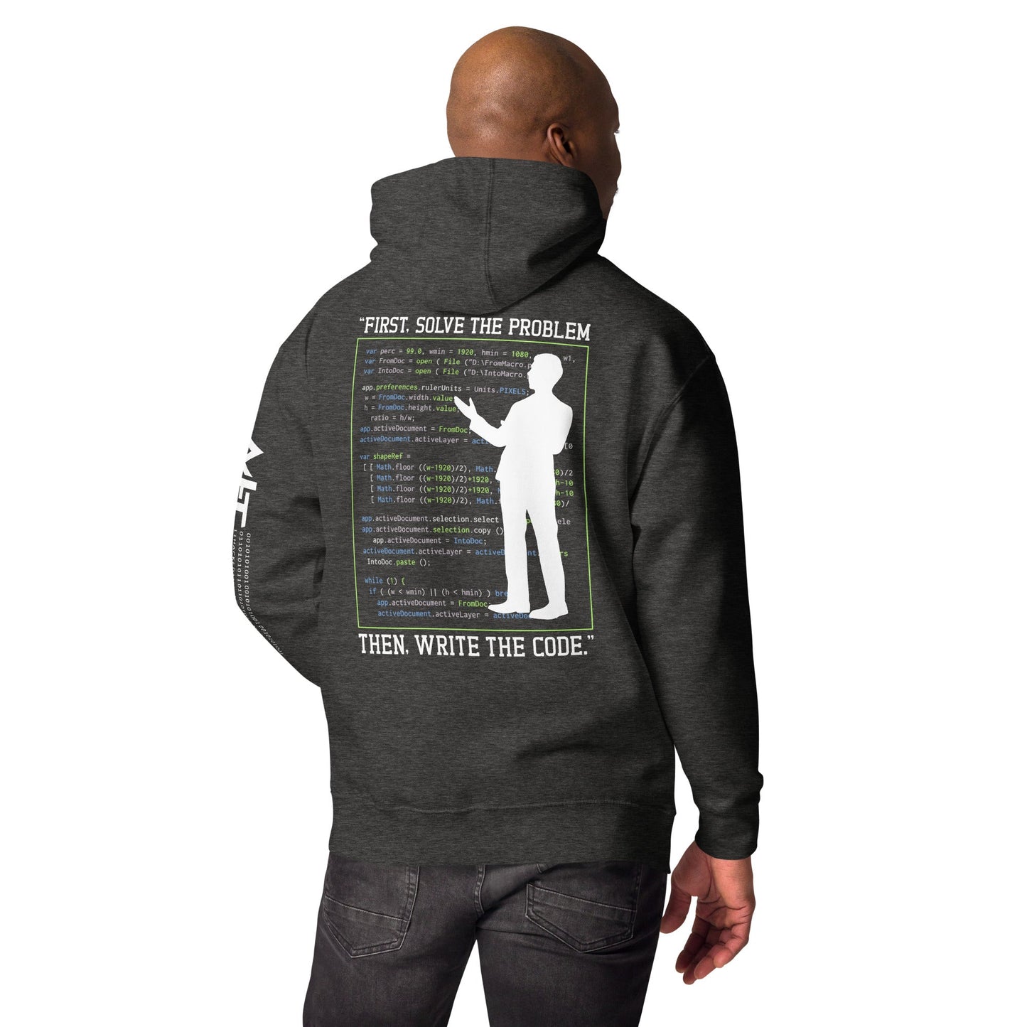 First, Solve the problem; then, Write the code V5 - Unisex Hoodie ( Back Print ) by DarkByteGear