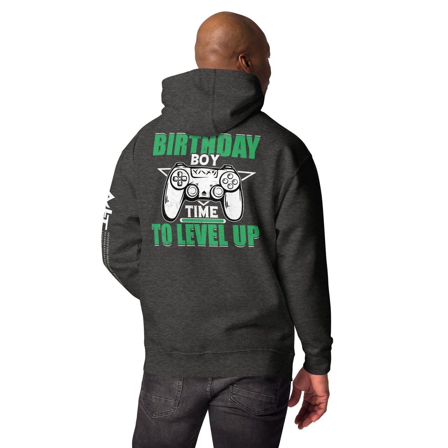 Birthday Boy Time to Level Up Unisex Hoodie ( Back Print ) by DarkByteGear