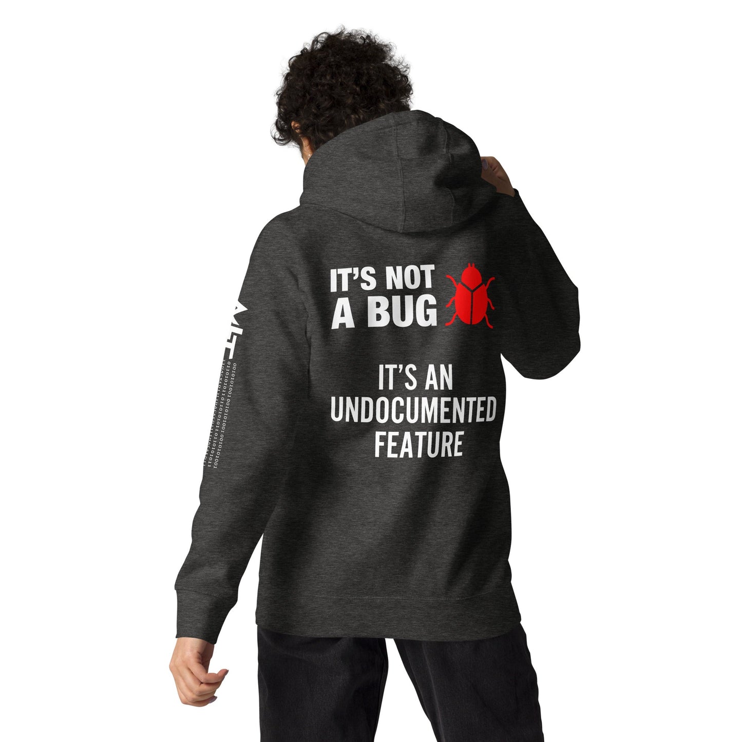 It's not a Bug - Red Unisex Hoodie ( Back Print ) by DarkByteGear