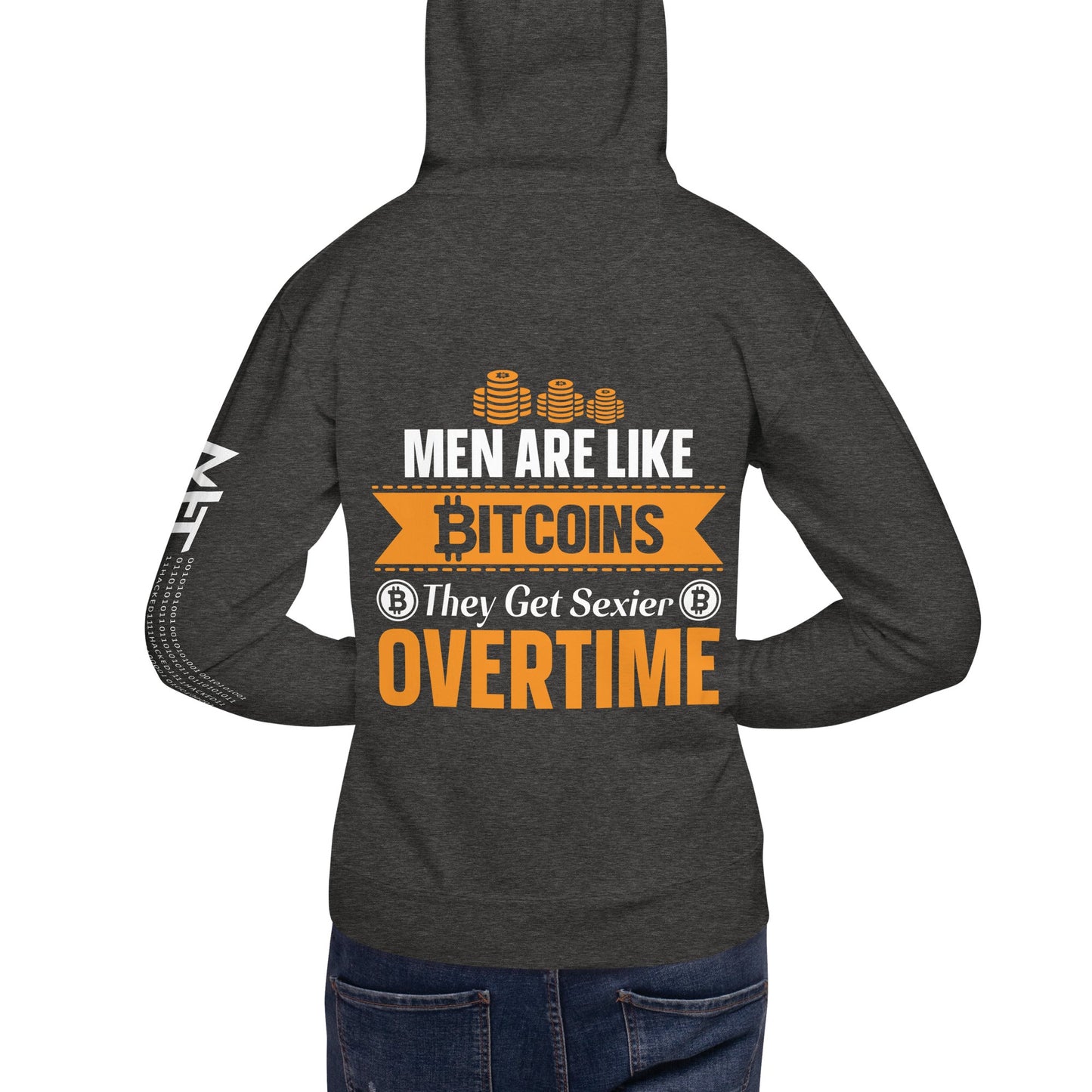 Men are like Bitcoin - Unisex Hoodie ( Back Print ) by DarkByteGear