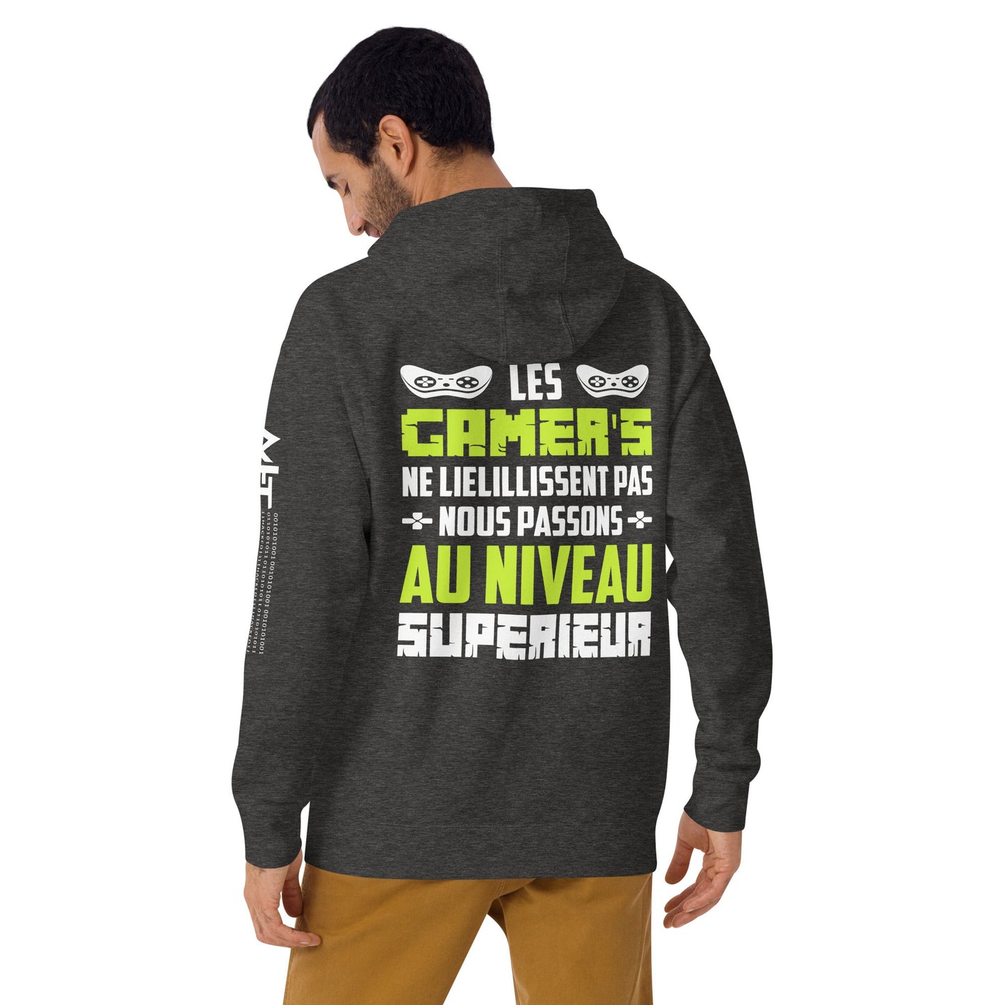 Les Gamer's Au Niveau Unisex Hoodie ( Back Print ) by DarkByteGear