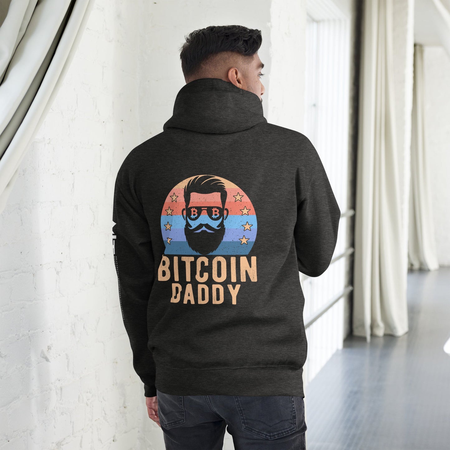 Bitcoin Daddy - Unisex Hoodie ( Back Print ) by DarkByteGear