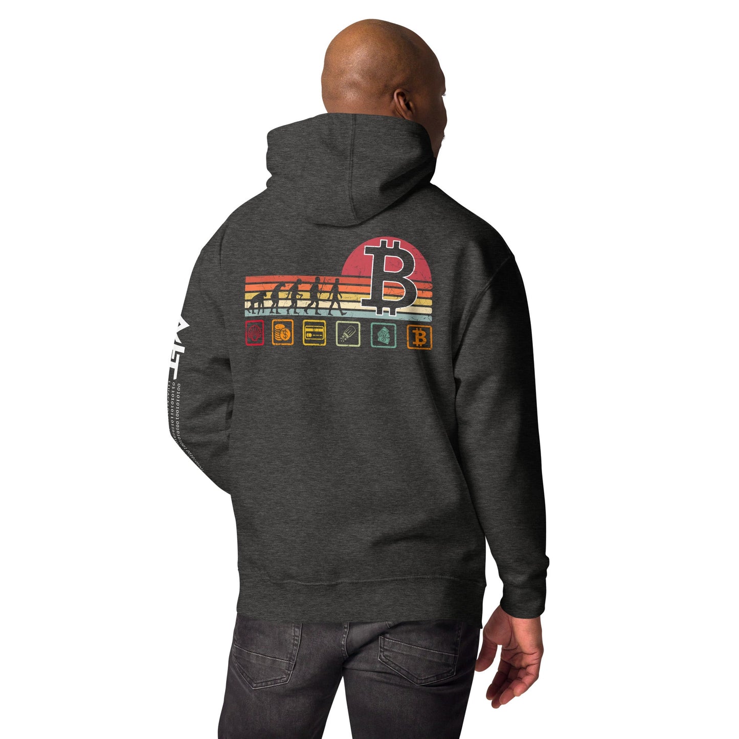 Bitcoin Evolution - Unisex Hoodie ( Back Print ) by DarkByteGear