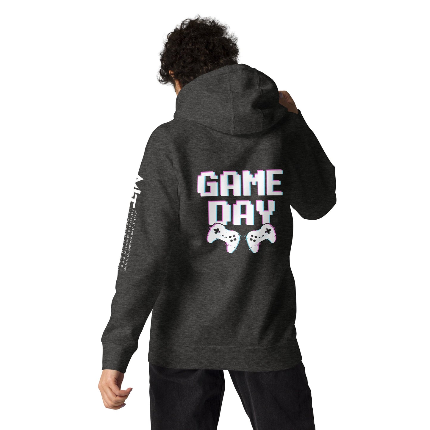 Game Day Lego White - Unisex Hoodie ( Back Print ) by DarkByteGear
