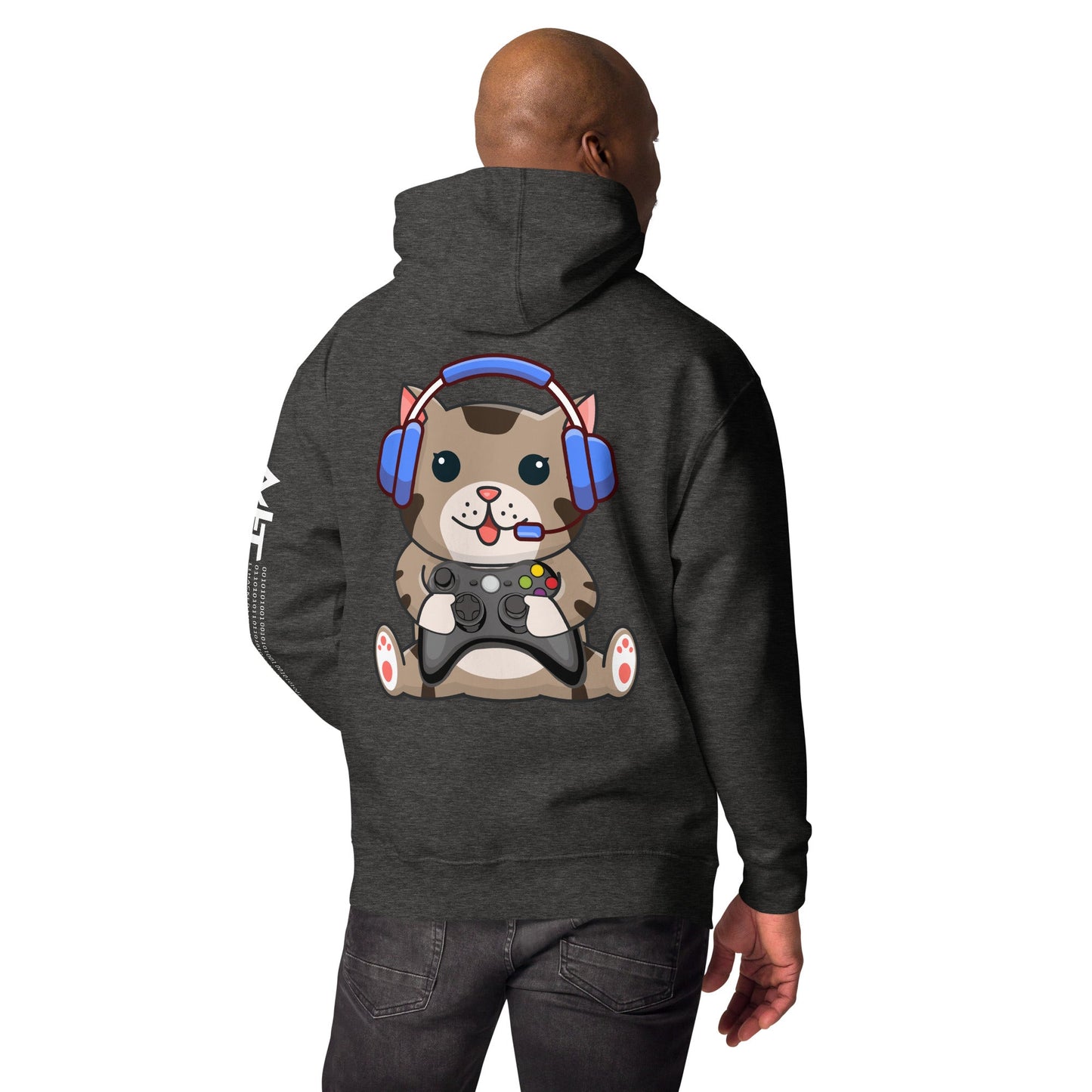 Gamer Cat - Unisex Hoodie ( Back Print ) by DarkByteGear