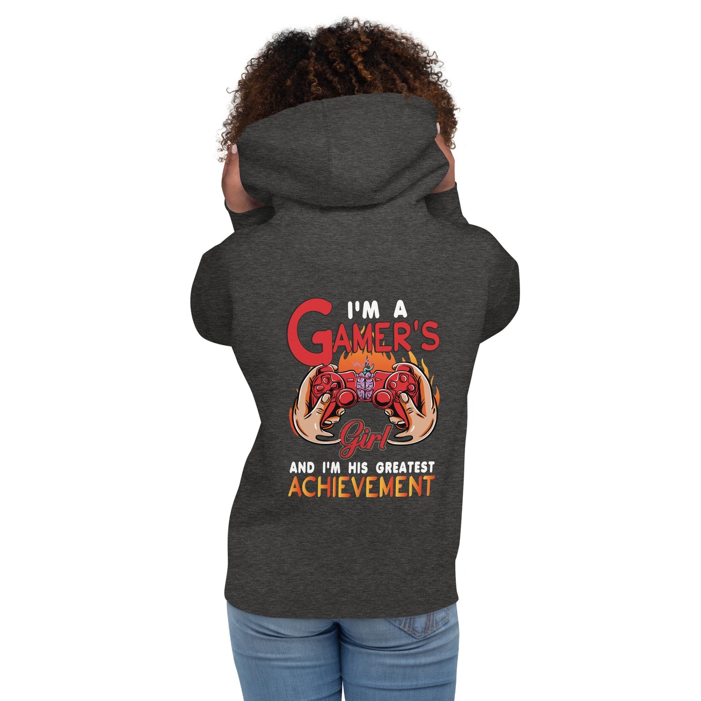 I am a Gamer's girl, I am his Greatest Achievement - Unisex ( Back Print ) by DarkByteGear