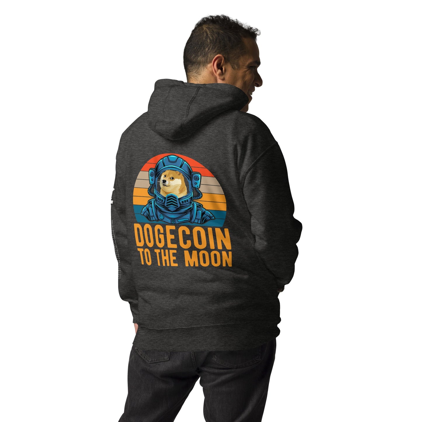 Doge Coin to the Moon - Unisex Hoodie ( Back Print ) by DarkByteGear