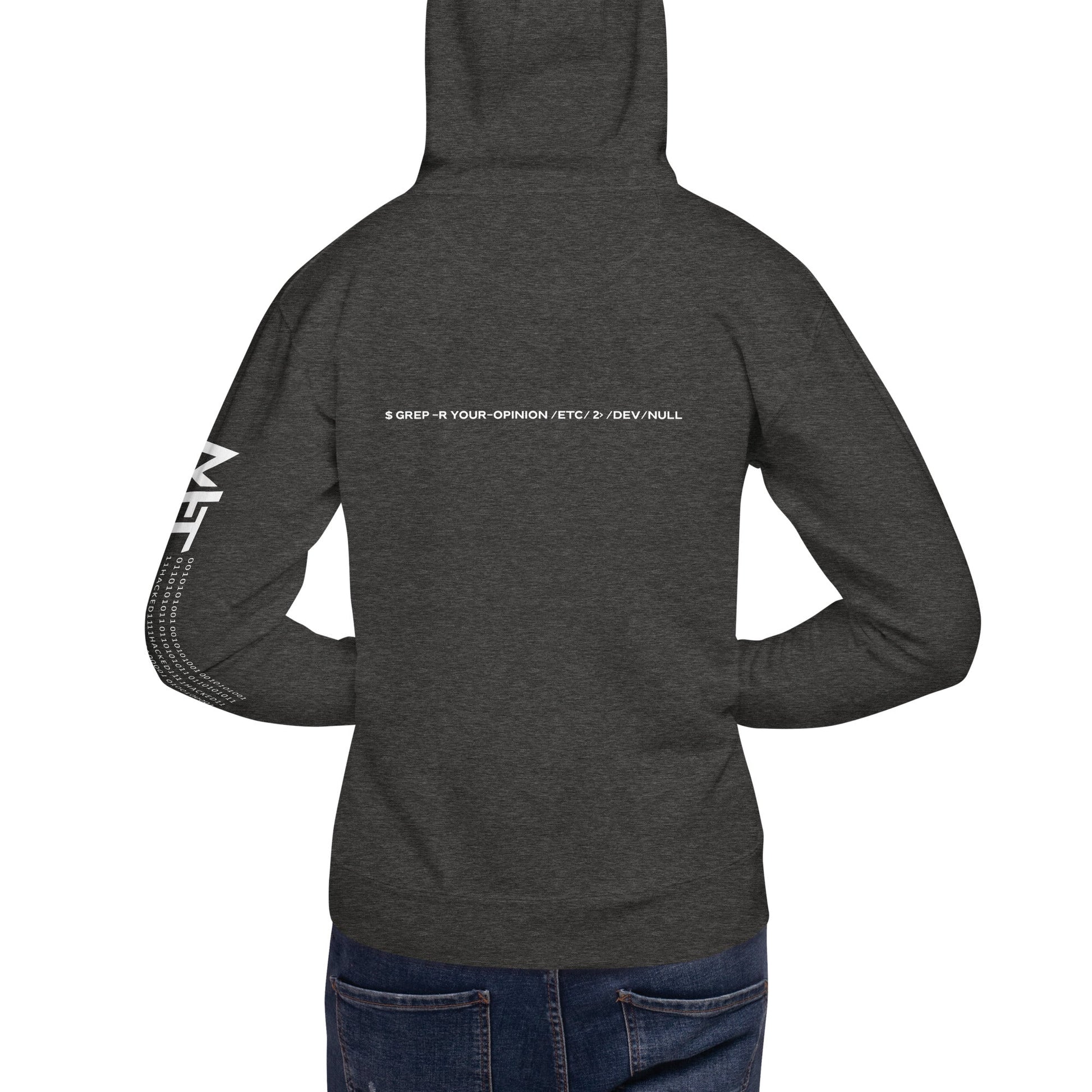 Grep r your Opinion etc 2 devnull V2 - Unisex Hoodie ( Back Print ) by DarkByteGear
